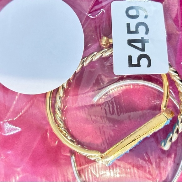 BANGLE BRACELETS Trio Bundle OPEN CUFF Gold and Silver Tone STACKABLE 5459 W - Picture 12 of 14